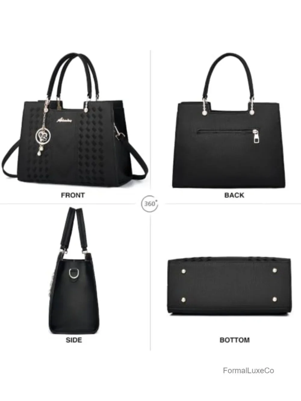 Women's PU Leather Satchel Purse Crossbody Tote Bag with Adjustable Strap